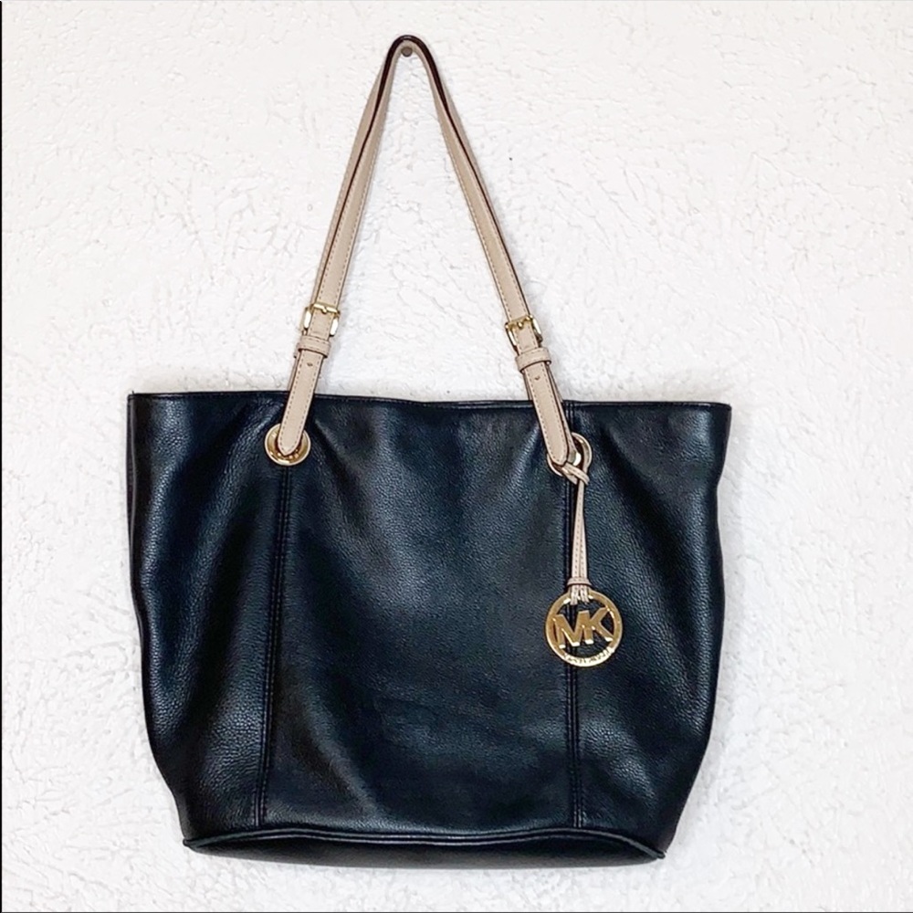 Michael Kors black leather medium size tote